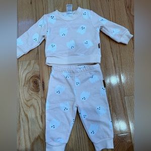 Lila and Jack | baby girl pink ghost two piece outfit | 3-6 months